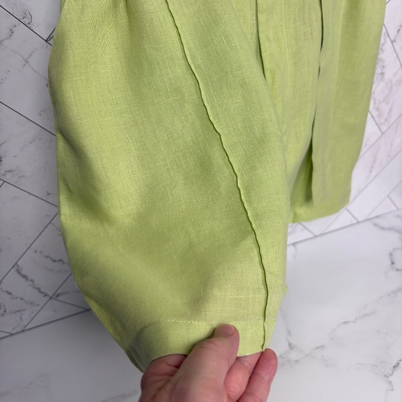 HOSBJERG | Babette Sarah Shorts Linen Belted A-Line High Waisted Pistachio Sage - Picture 5 of 15